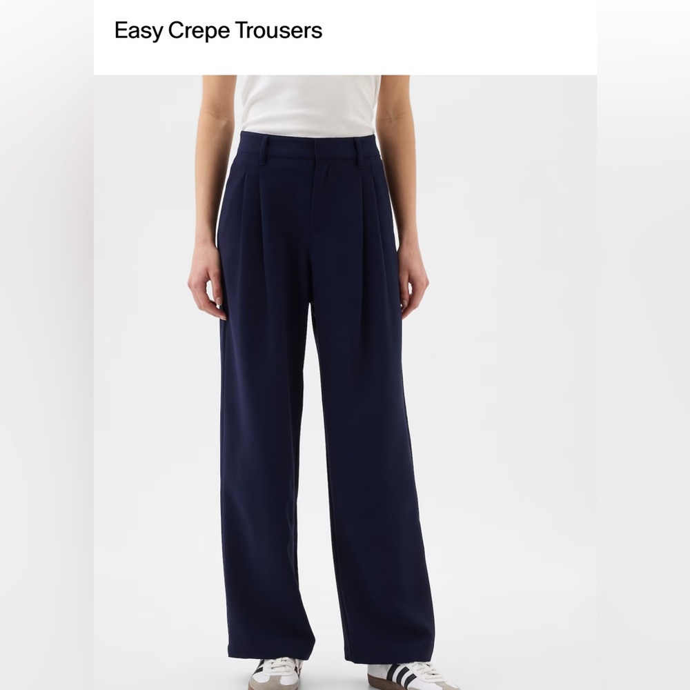 GAP Factory Easy Crepe Trousers in Navy